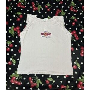 VTG 90s/Y2K New Orleans Baby Tee Womens Sz S Project E USA Made Pink Tank Fitted